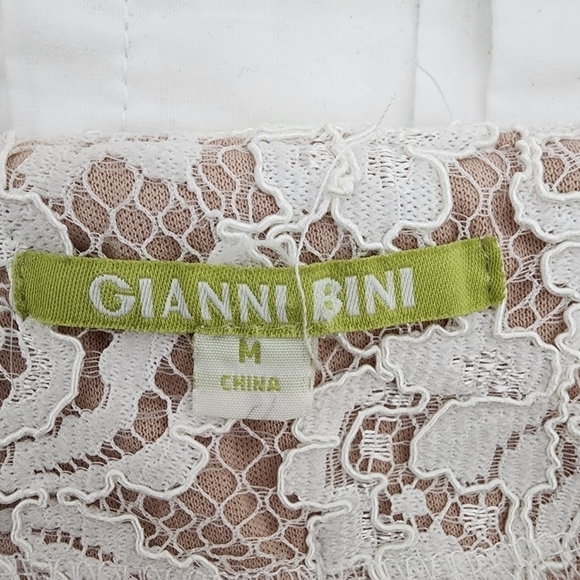 Gianni Bini Lace Pleated Cream Boho Skirt Size M - Picture 8 of 11